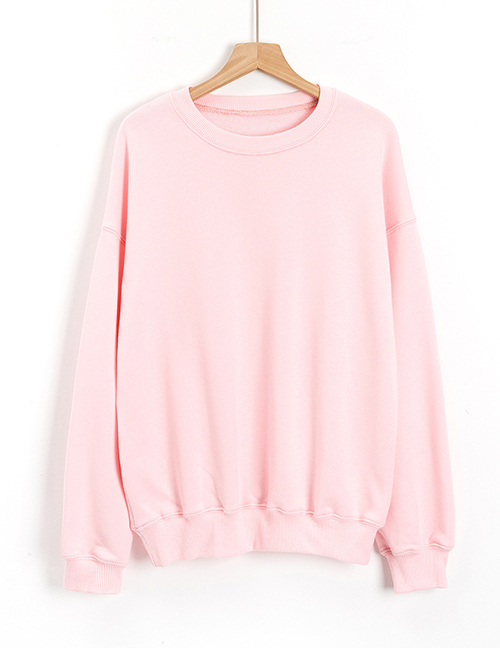 Fashion Pink Long Sleeve Sweater Coat