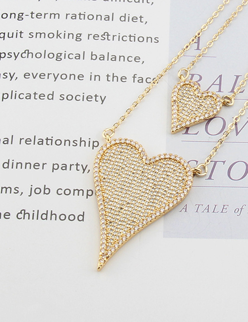 Fashion Gold-plated White Zirconium Love Copper And Zircon Multi-layer Necklace