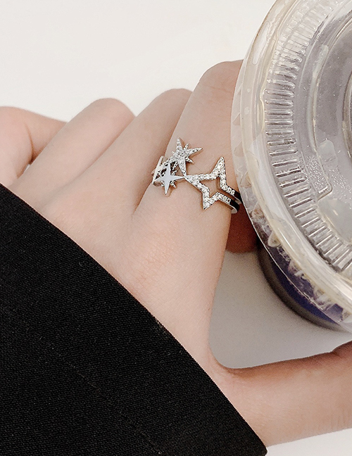 Fashion Awn Star Micro-studded Rhinestone Butterfly Ring