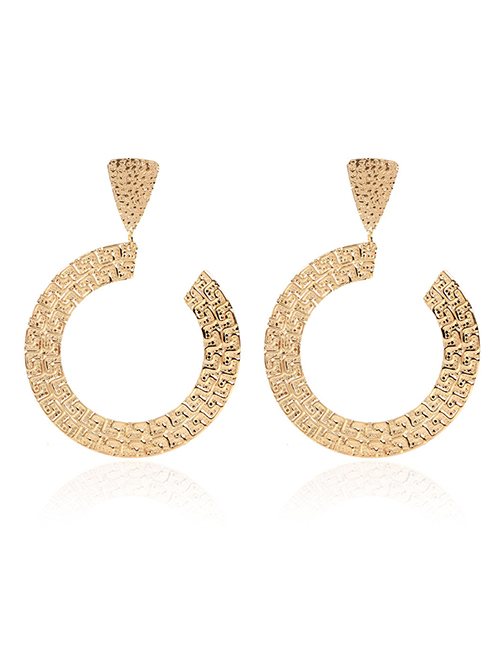 Fashion Golden Geometric C-shaped Alloy Earrings