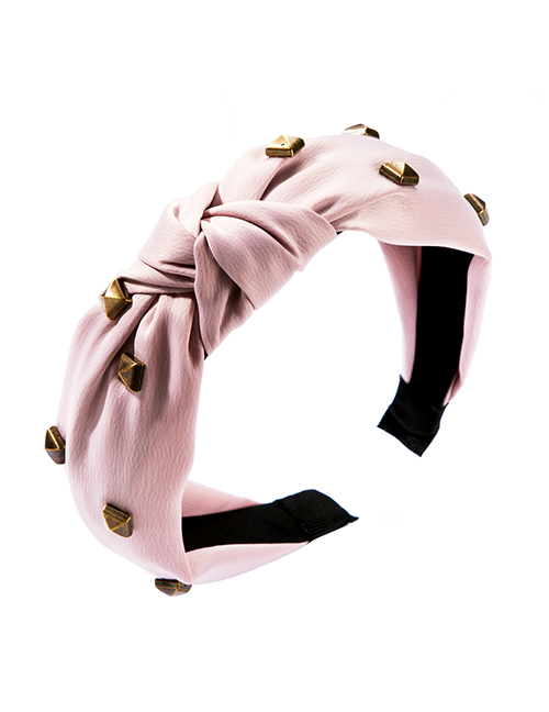Fashion Pink Alloy Square Knotted Wide-brimmed Hair Band