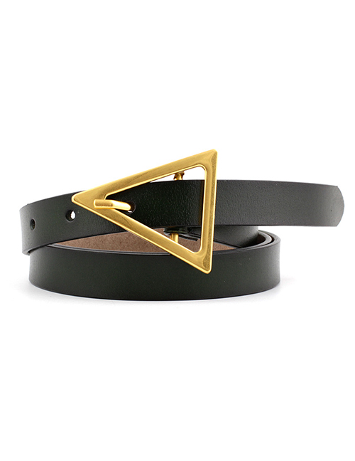 Fashion Black Triangle Buckle Shape Thin Belt