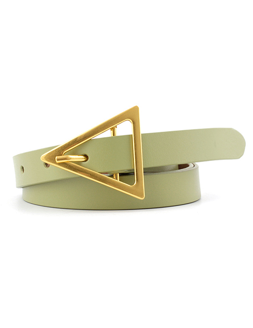 Fashion Light Green Triangle Buckle Shape Thin Belt