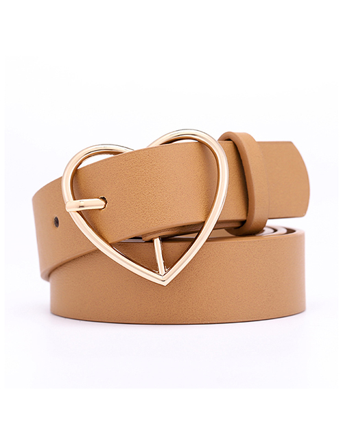Fashion Khaki Love Pin Buckle Belt