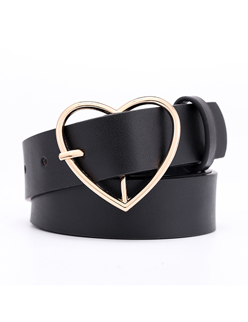 Fashion Black Love Pin Buckle Belt