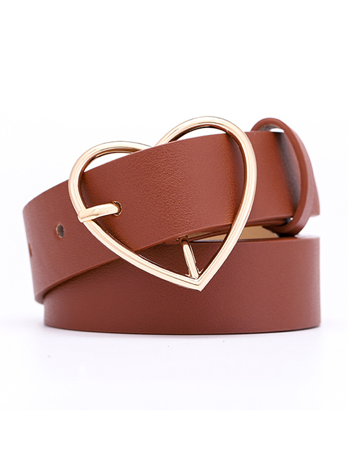 Fashion Red-brown Love Pin Buckle Belt