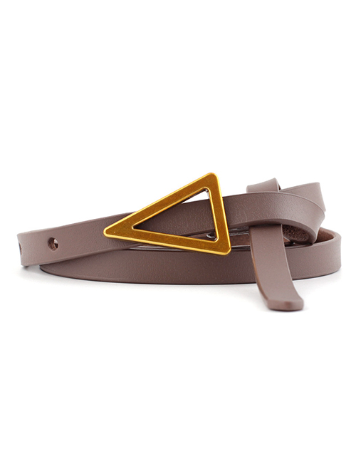 Fashion Dark Khaki Triangle Knotted Sugar Thin Belt