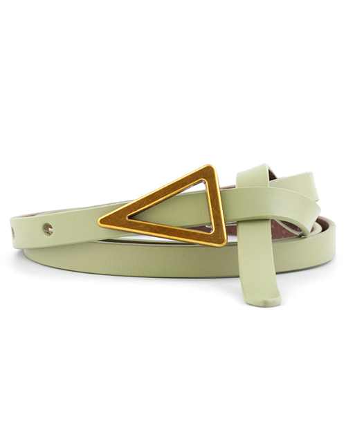 Fashion Light Green Triangle Knotted Sugar Thin Belt