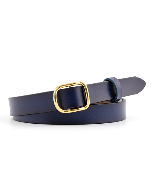Fashion Navy Blue Thin Belt Candy Color Knotted Belt