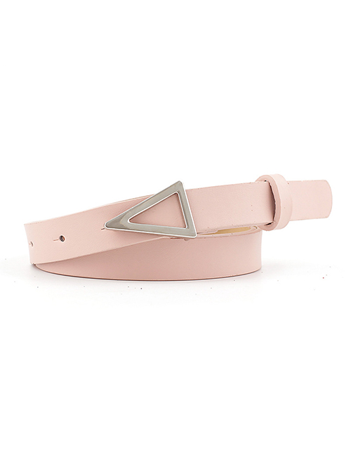 Fashion Pink Silver Triangle Buckle Snap Belt