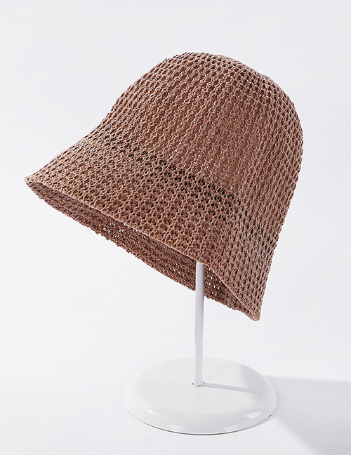 Fashion Khaki Light Plate Knitted Solid Color Sunscreen Fisherman Hat