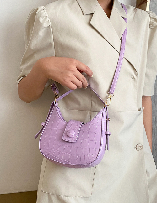 Fashion Purple Stone Shoulder Bag
