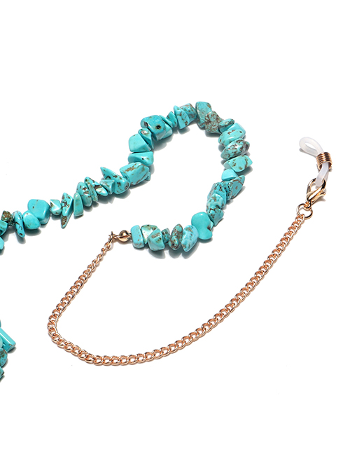Fashion Golden Handmade Natural Turquoise Bead Chain Glasses Chain