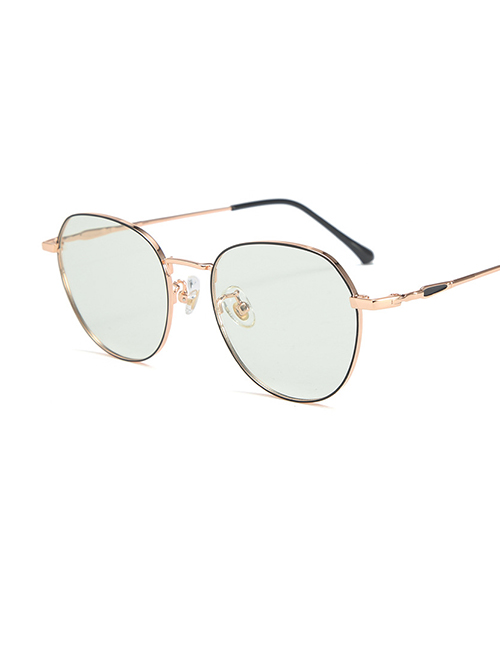 Fashion Black Gold Frame-after Changing Color Black Gold Frame Tea Anti-fatigue And Anti-blue Light Non-degree Flat Mirror Glasses Frame