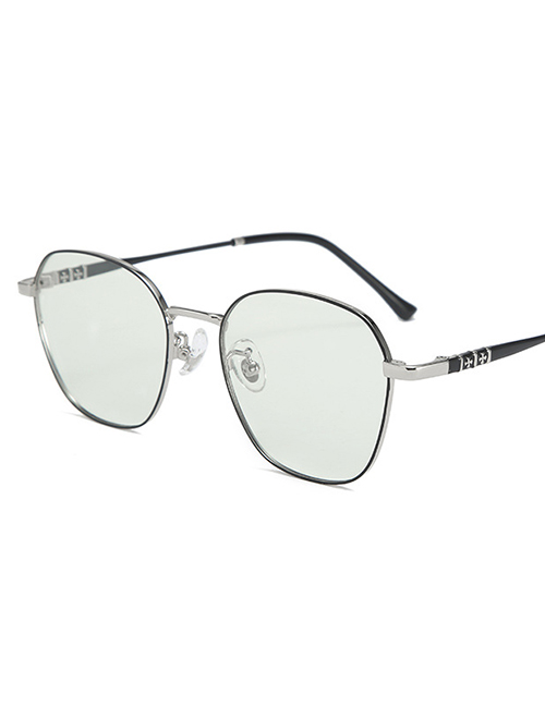 Fashion Black Silver Frame-after Changing Color Anti-blue-light And Anti-radiation Flat Mirror Color Changing Glasses Frame