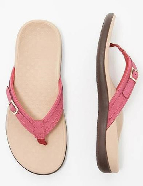 Fashion Red Flat Sandals And Sandals