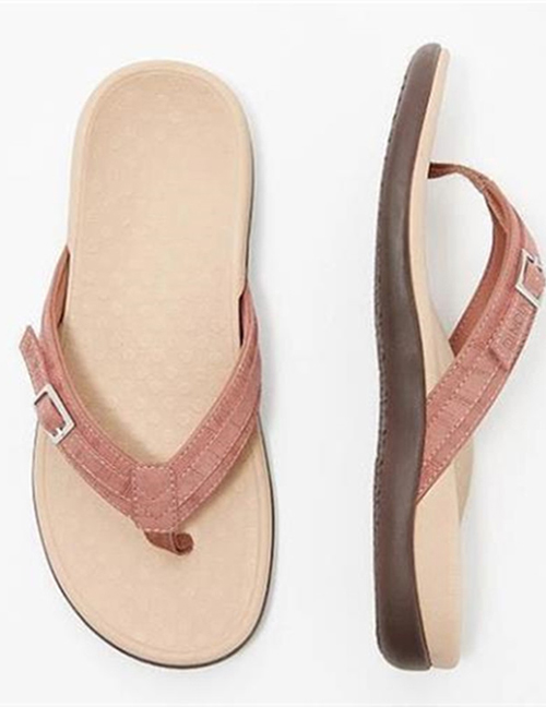 Fashion Pink Flat Sandals And Sandals
