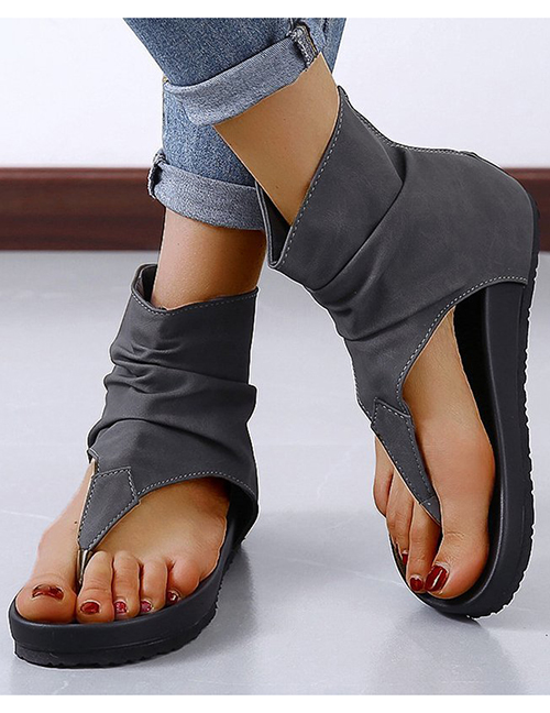 Fashion Gray Zipper Beach Sandals