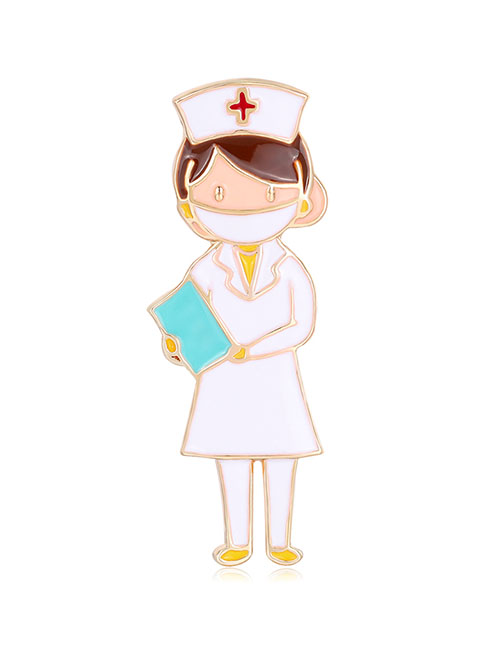 Fashion Color Alloy Oil Drop Nurse Brooch