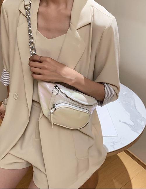 Fashion White Chain Stitching Shoulder Bag
