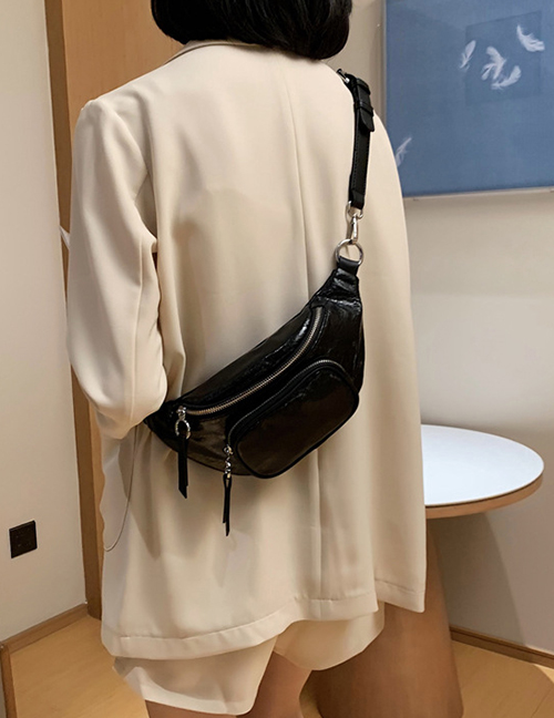 Fashion Black Chain Stitching Shoulder Bag