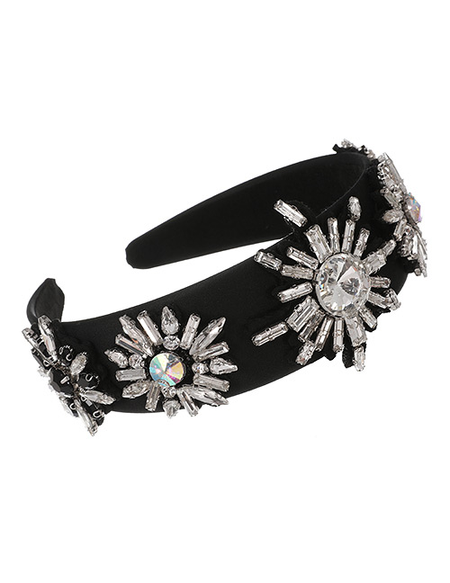 Fashion Silver Flower Headband With Diamonds And Flowers