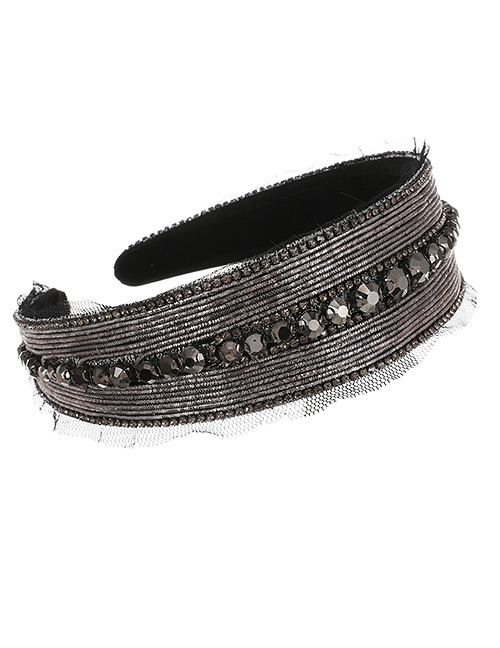 Fashion Dark Gray Alloy Chain Lace Headband