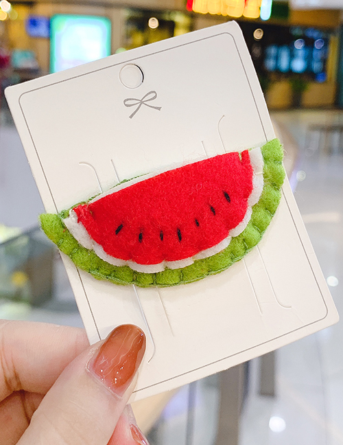 Fashion Watermelon Handmade Felt Cloth Alloy Animal Fruit Flower Children Hairpin