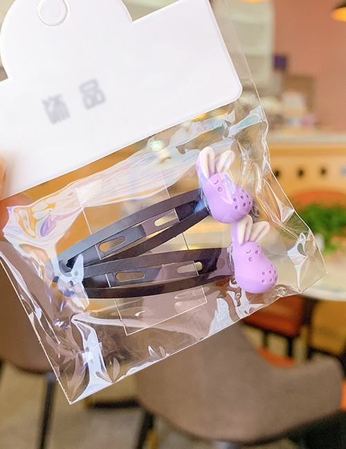 Fashion Bunny-purple 1 Pair Resin Fruit Rabbit Alloy Children Hairpin