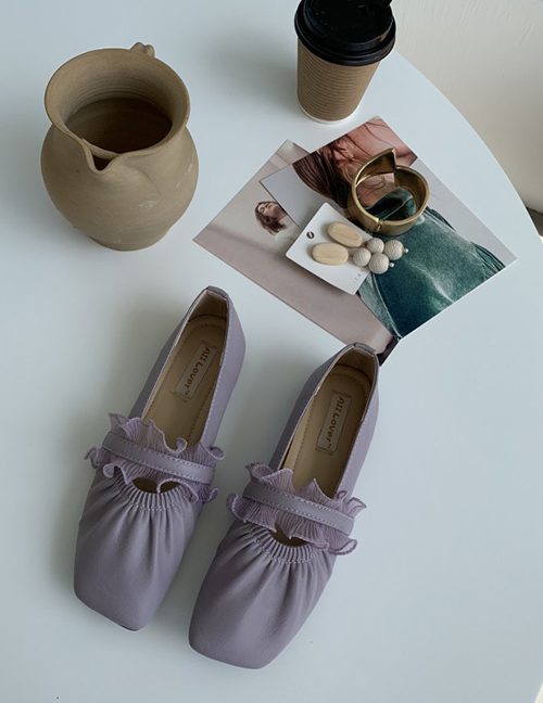 Fashion Purple Lace-up Ballet Flats