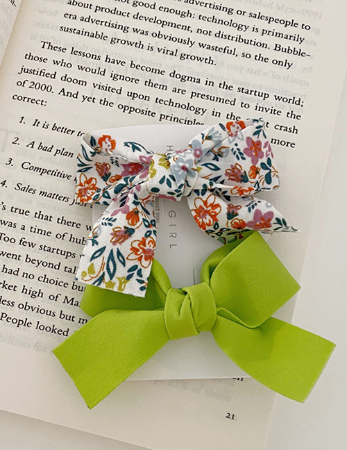 Fashion Green Bow Broken Floral Bowknot Hand-made Fabric Card