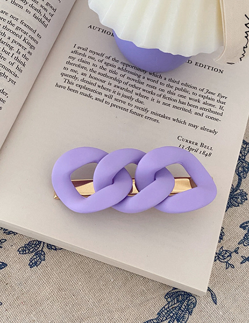 Fashion Chain Hair Clip-taro Purple Purple Twist Chain Flower Grabber Hairpin