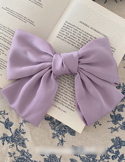 Fashion Purple Satin Large Bow Hair Clip