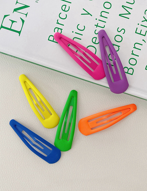 Fashion Fluorescent Color Water Droplets-6 Pieces Set Of 6 Fluorescent Hairpins
