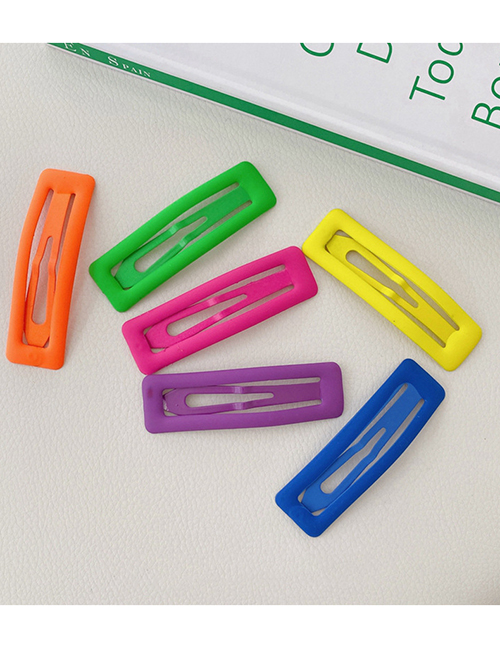 Fashion Fluorescent Color Square-6 Pieces Set Of 6 Fluorescent Hairpins