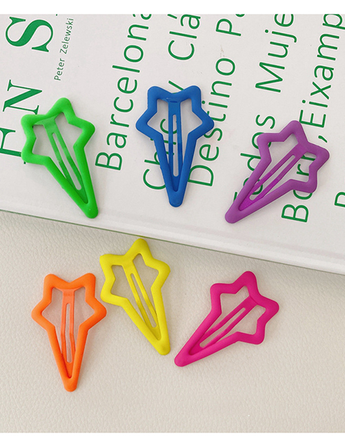 Fashion Fluorescent Stars-6 Pack Set Of 6 Fluorescent Hairpins