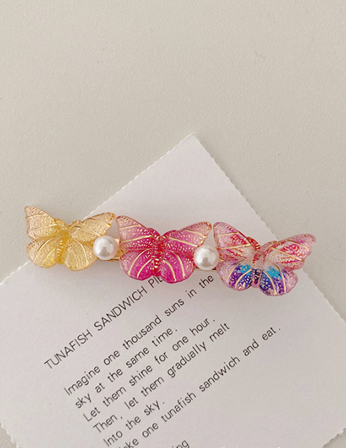 Fashion Three Butterflies-mixed Colors Colorful Butterfly Rhinestone Clip