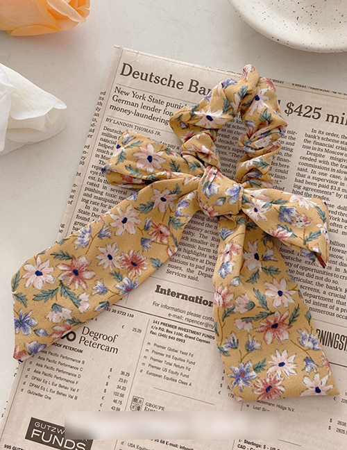 Fashion Yellow Floral Floral Bow Hair Band