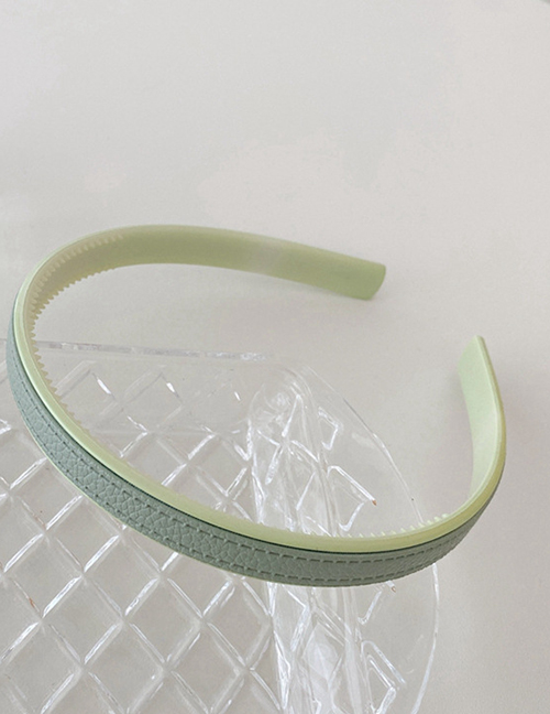 Fashion Solid Color-green Leather Lattice Pressure Hair Band