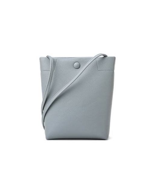 Fashion Light Blue Snap Button Shoulder Bag