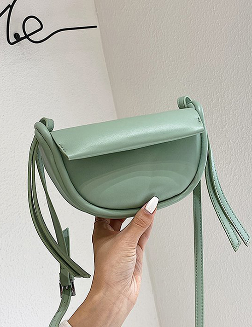 Fashion Light Green Semi-circular Flip Shoulder Shoulder Bag
