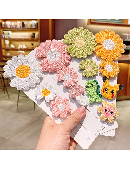 Fashion Fresh Daisies [13 Pieces] Knitted Flower Fruit Animal Hit Color Bangs Velcro Suit