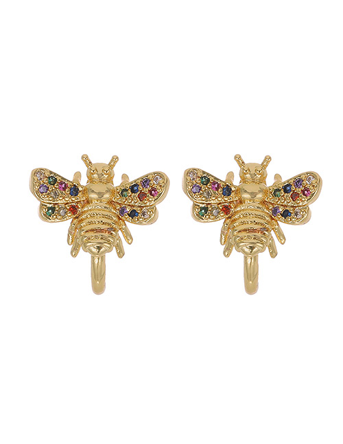 Fashion Golden Copper Inlaid Zircon Bee Ear Bone Clip
