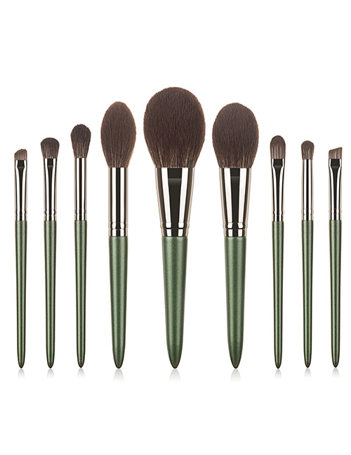 Fashion Green Fairy Nylon Hair Makeup Brush With Wooden Handle