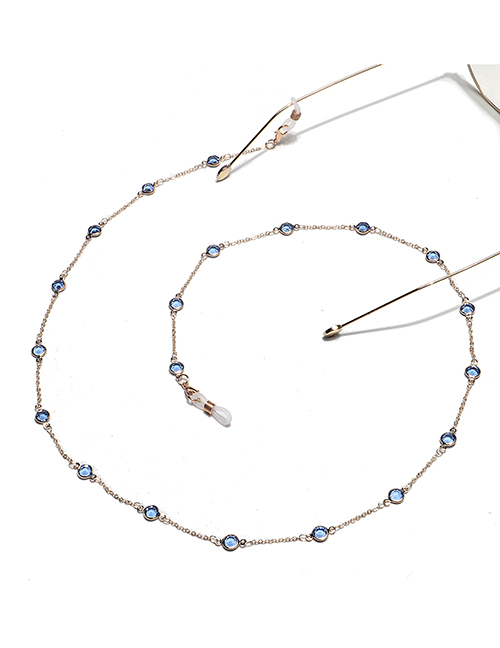 Fashion Blue Handmade Crystal Chain Alloy Glasses Chain