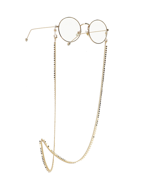 Fashion Golden Anti-skid Copper Chain Round Piece Handmade Glasses Chain