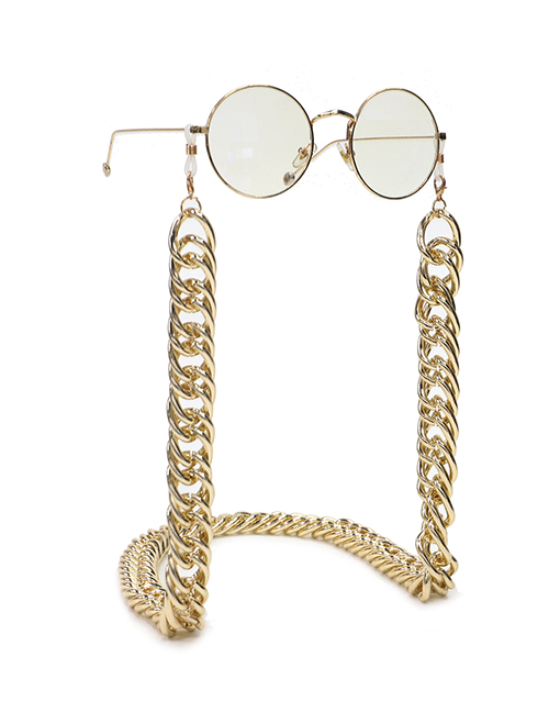 Fashion Golden Color-preserving Thick Chain Aluminum Chain Skid Glasses Chain