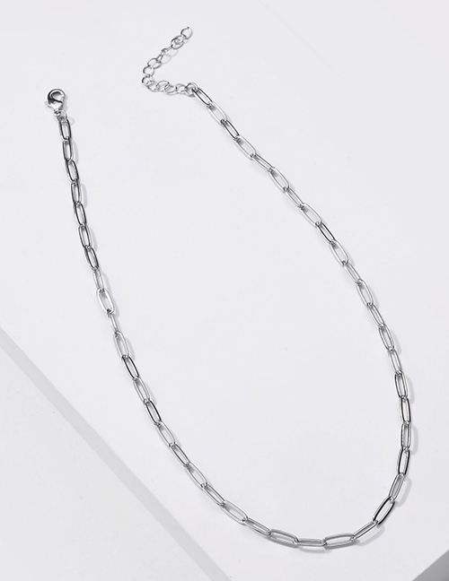 Fashion White K Handmade Geometric Chain Alloy Necklace