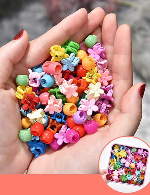 Fashion Doudou Buckle Clip 30 + Small Flower Catch 30 Resin Geometrical Contrast Color Gripper