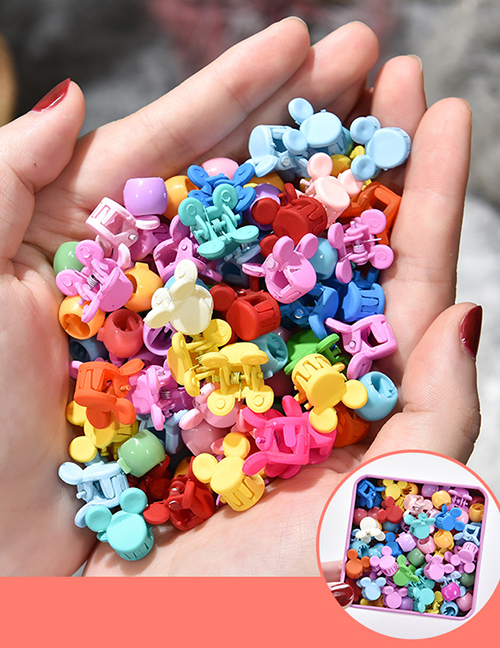 Fashion 30 Doudou Buckle Clips + 30 Cute Mouse Gripping Clips Resin Geometrical Contrast Color Gripper
